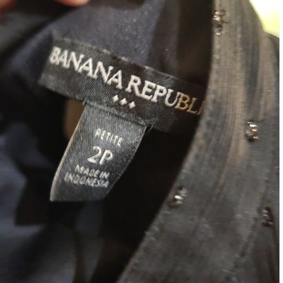 Banana Republic black shirt dress size small with‎ black shimmer polka dots - Picture 3 of 3